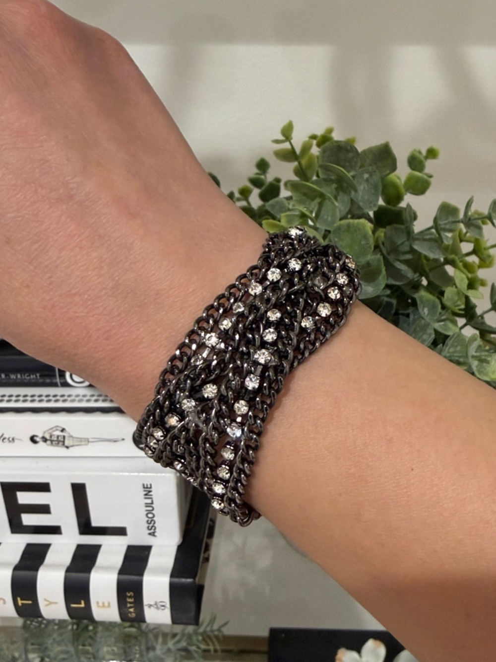 Crystal-Embellished Multi-Strand Bracelet